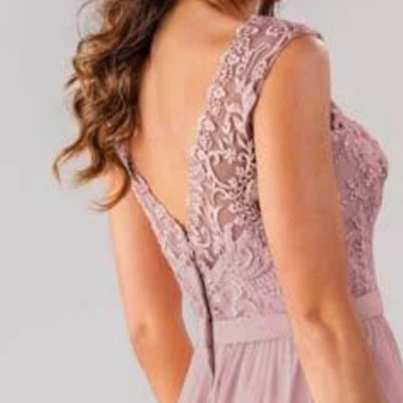 NEW Kennedy Blue Kinsley WHITE Formal Gown Lace, beading, pockets,slit sz 14 - Picture 10 of 16